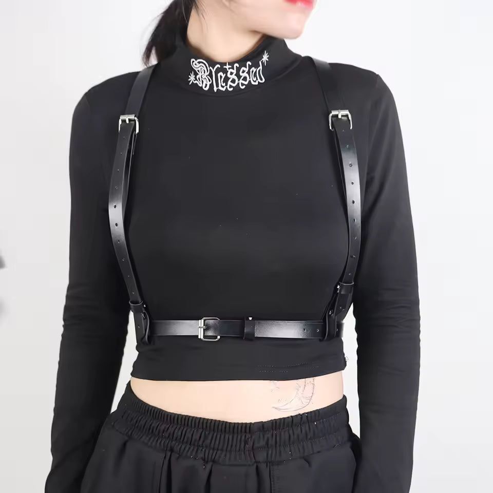 Vegan Leather Suspenders