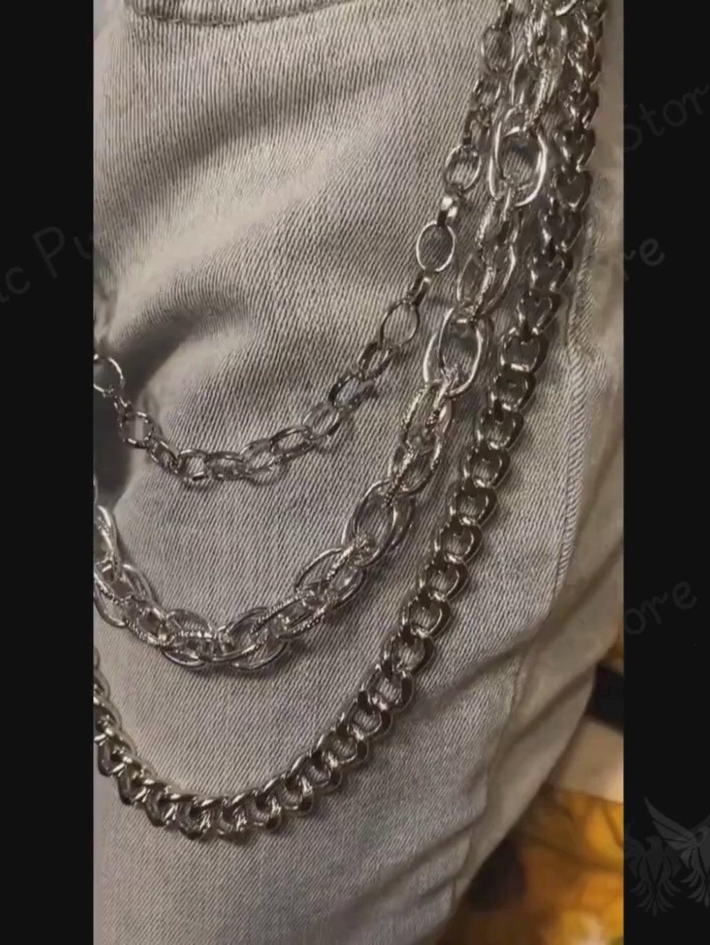 Layered 3 Row Pants Chain