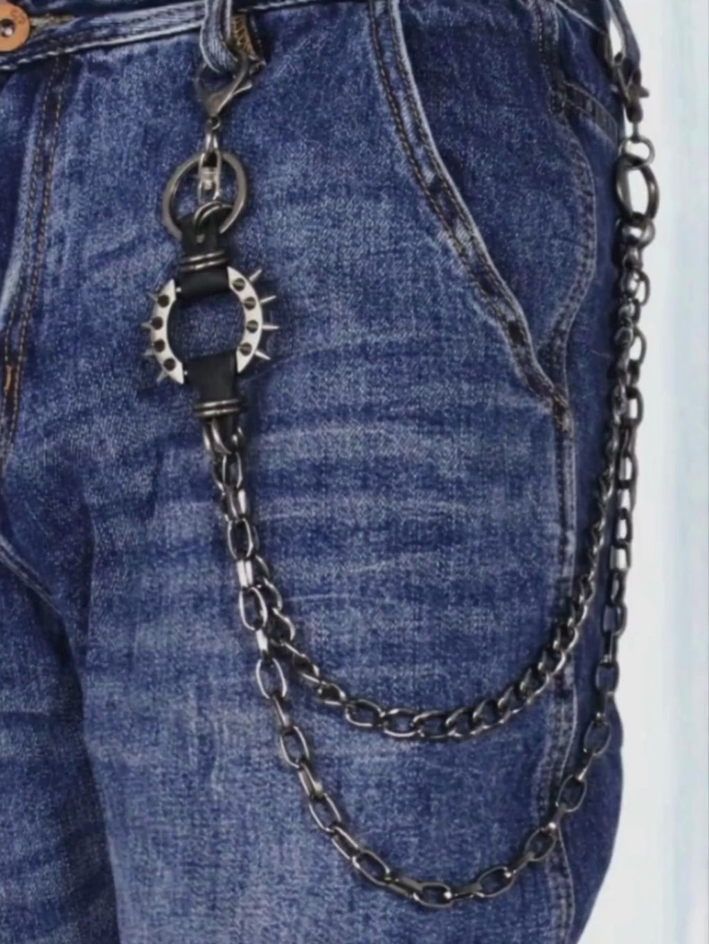 Spiked O Ring Pants Chain