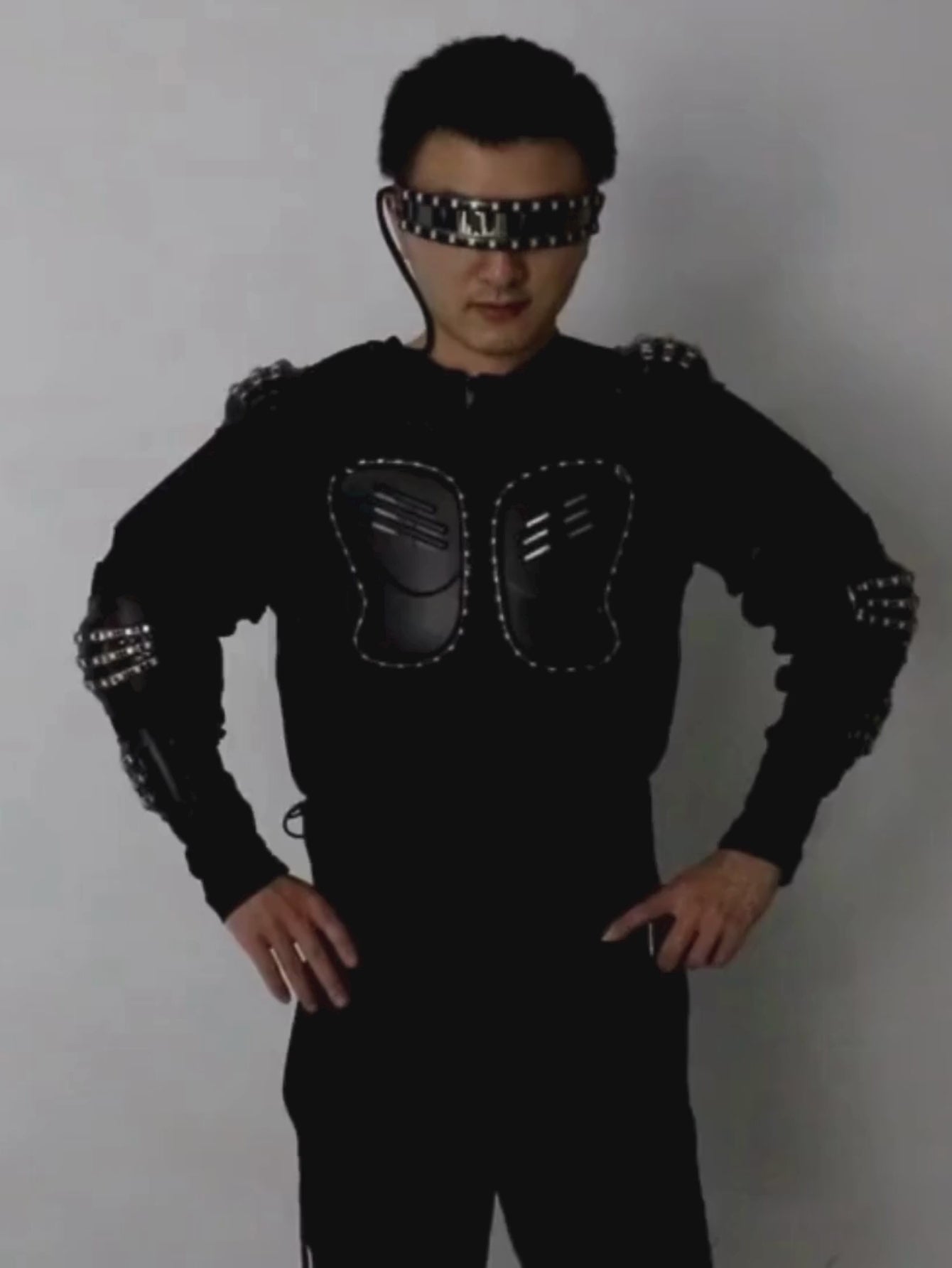 Men Led Light Motorcycle Costume