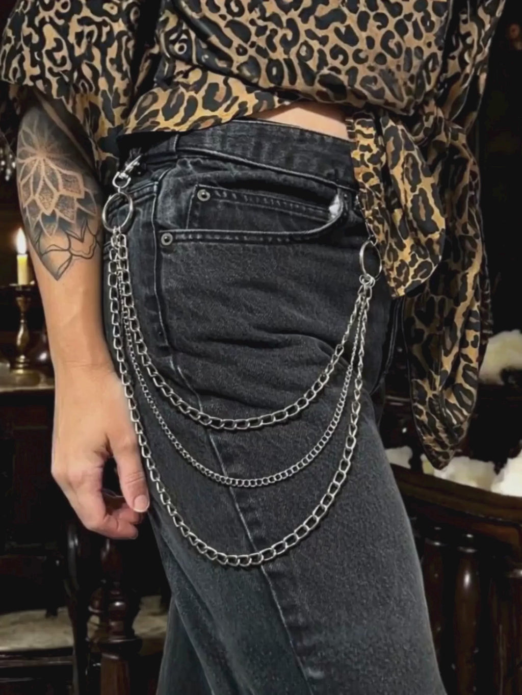 3 Layer O Ring Wallet Chain