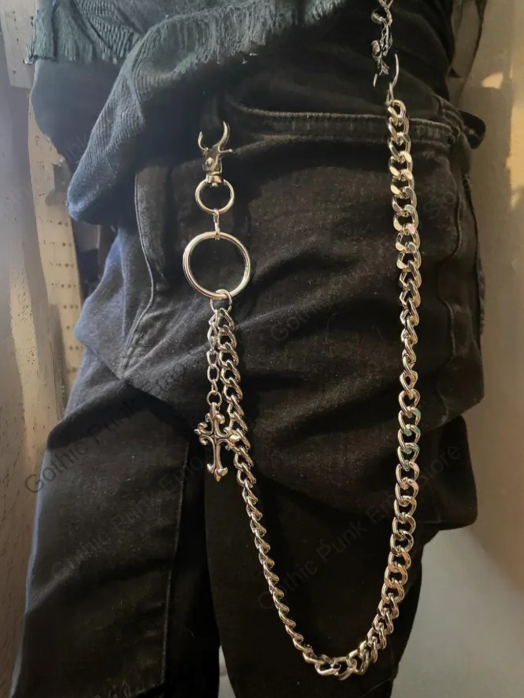 Pants Wallet Chain Cross Men Women