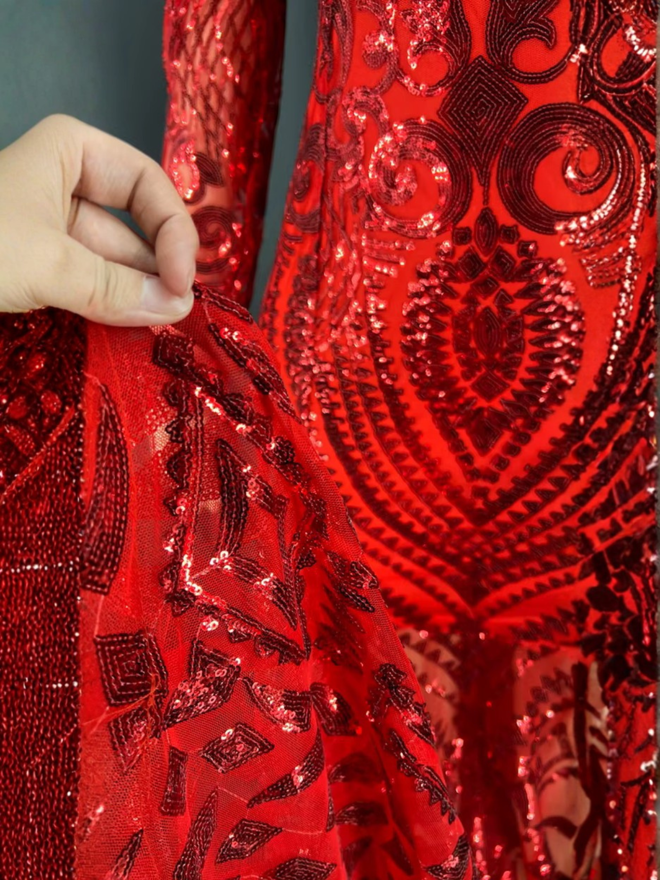 Red Sequence Gown