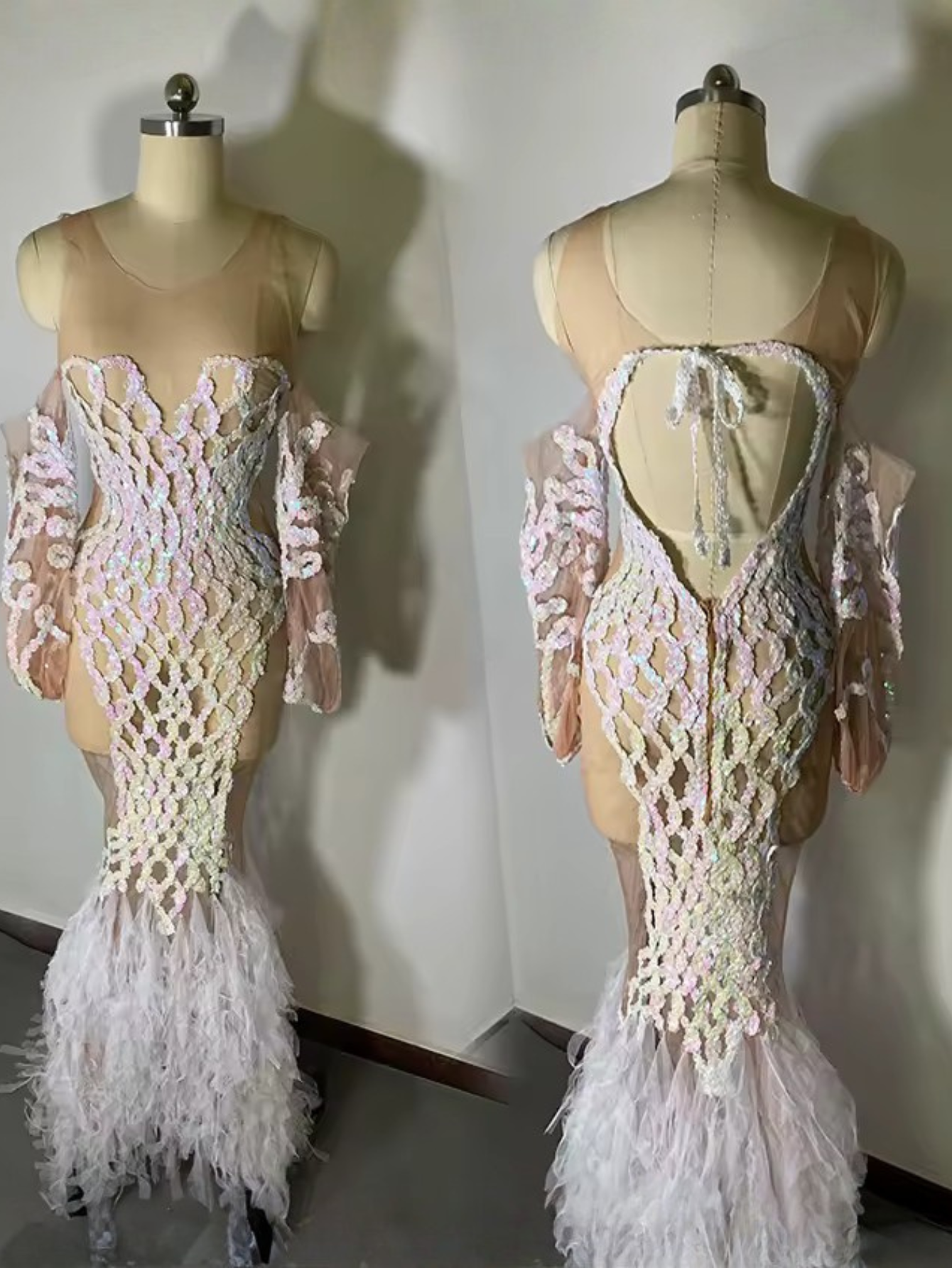 White Sequence Dress