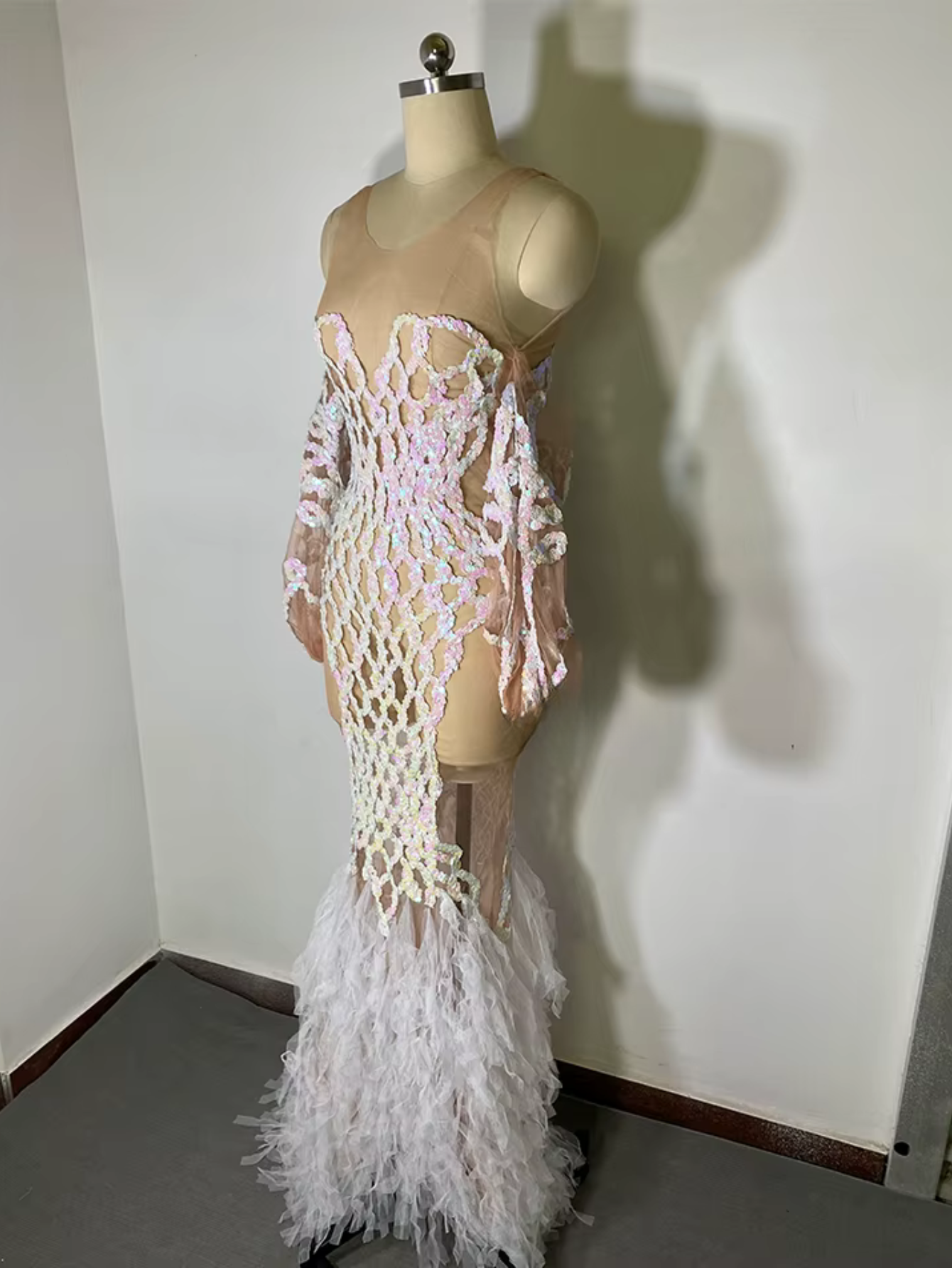 White Sequence Dress