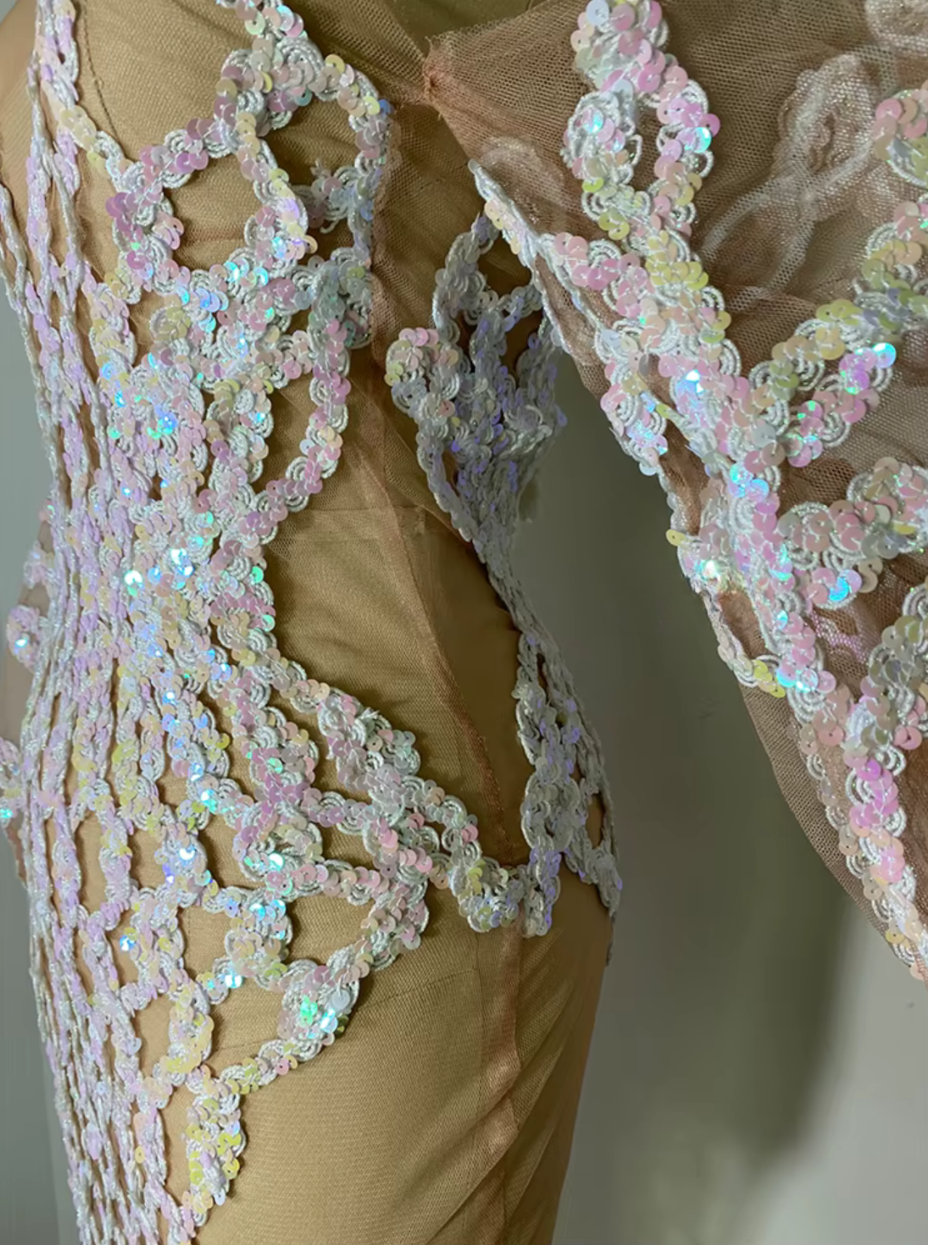 White Sequence Dress