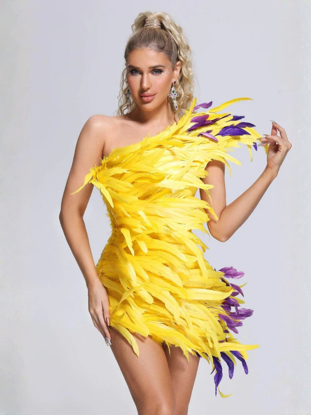 Yellow Feather Dress