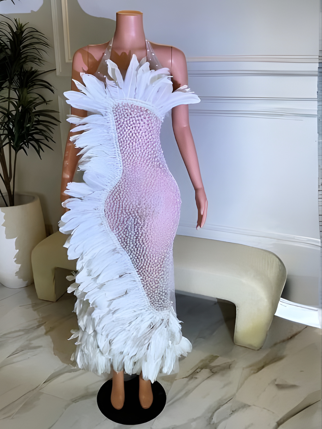 Black Feather Dress