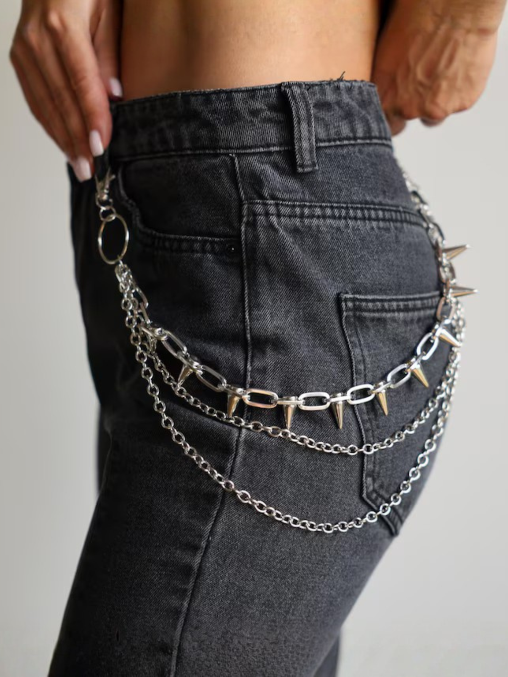 Spiked Punk Emo Pants Chain