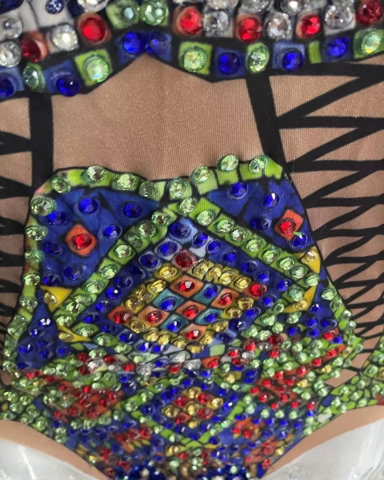Diamond Rainbow Monokini Fringe Costume
