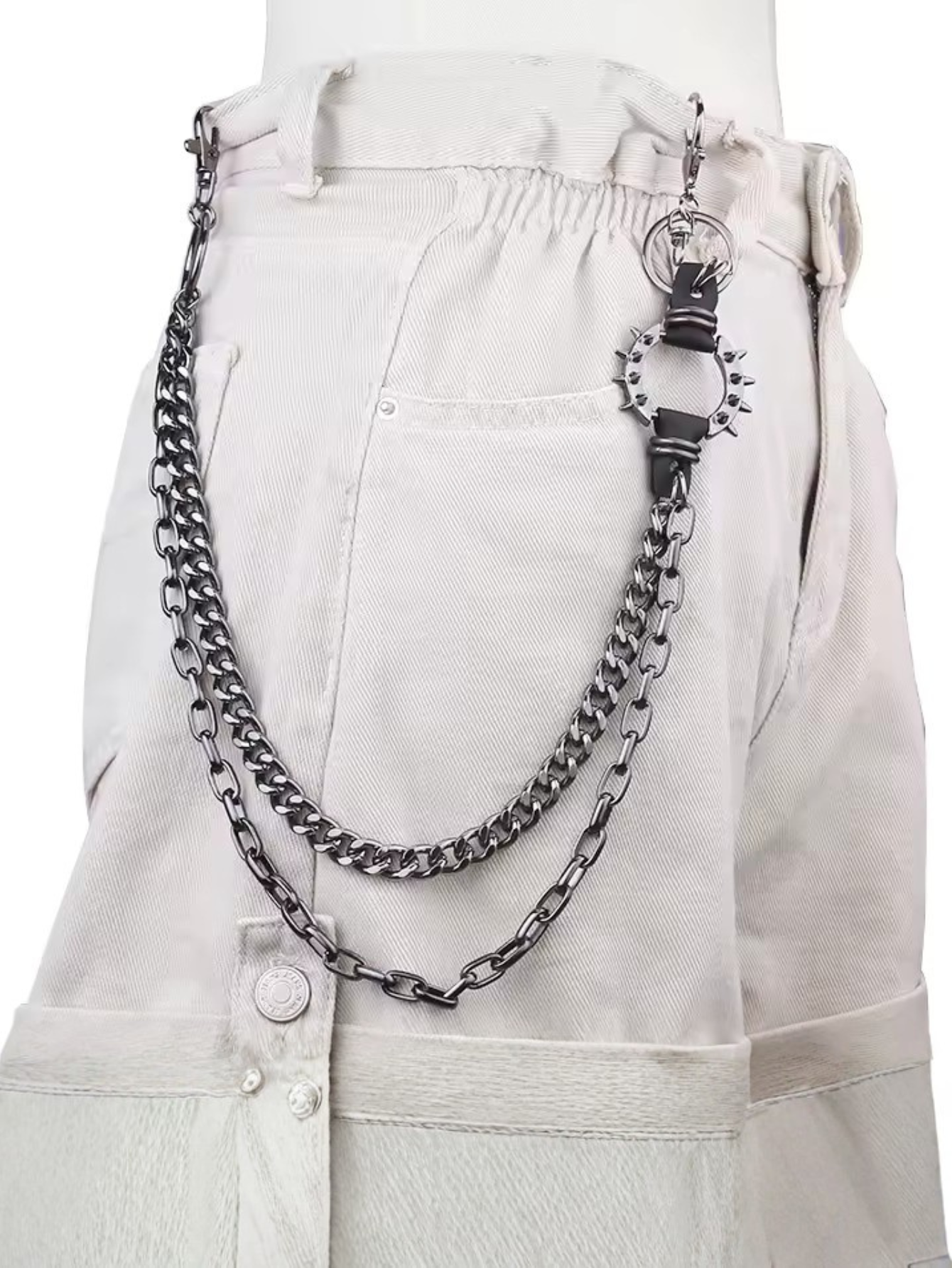 Spiked O Ring Pants Chain