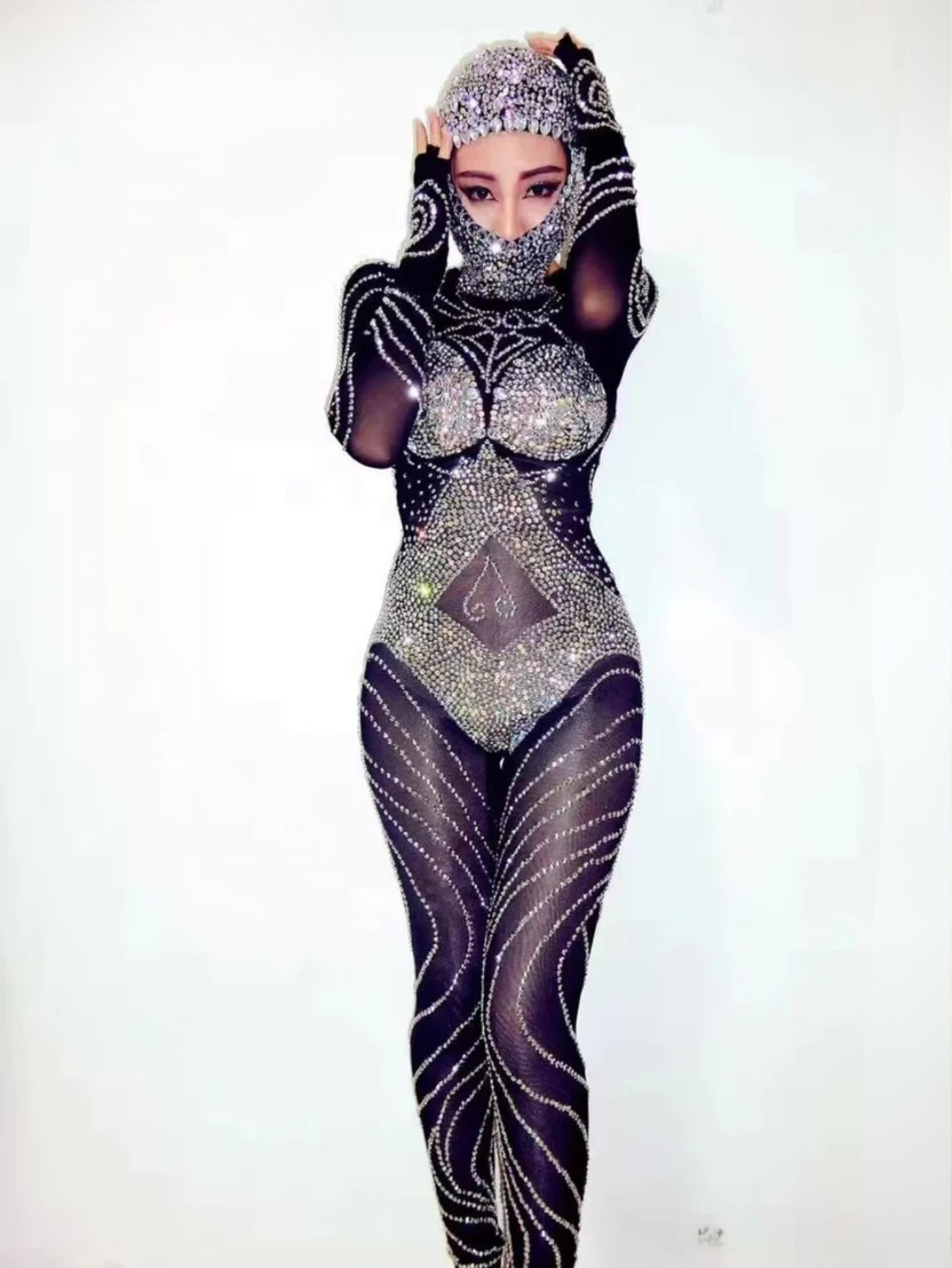 Diamond Jumpsuit With Mask