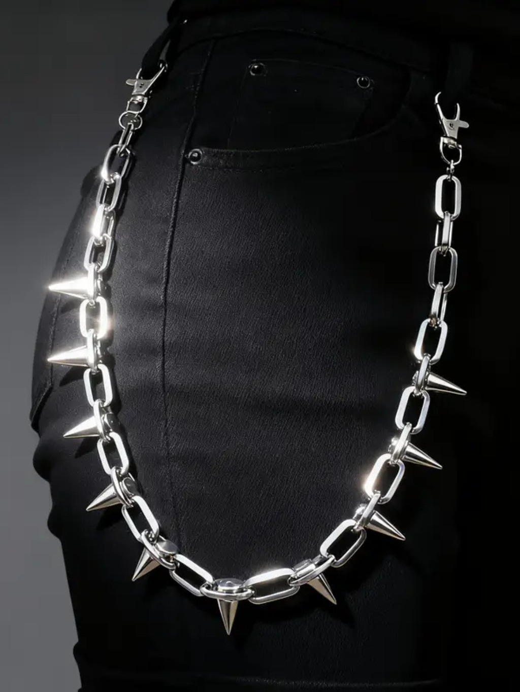 Spiked Punk Wallet Chain Emo