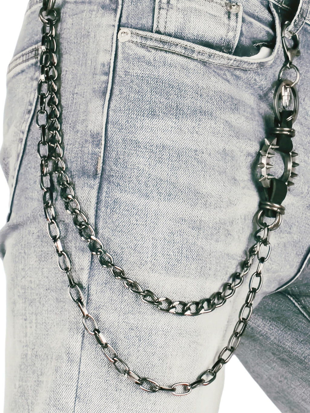 Spiked O Ring Pants Chain
