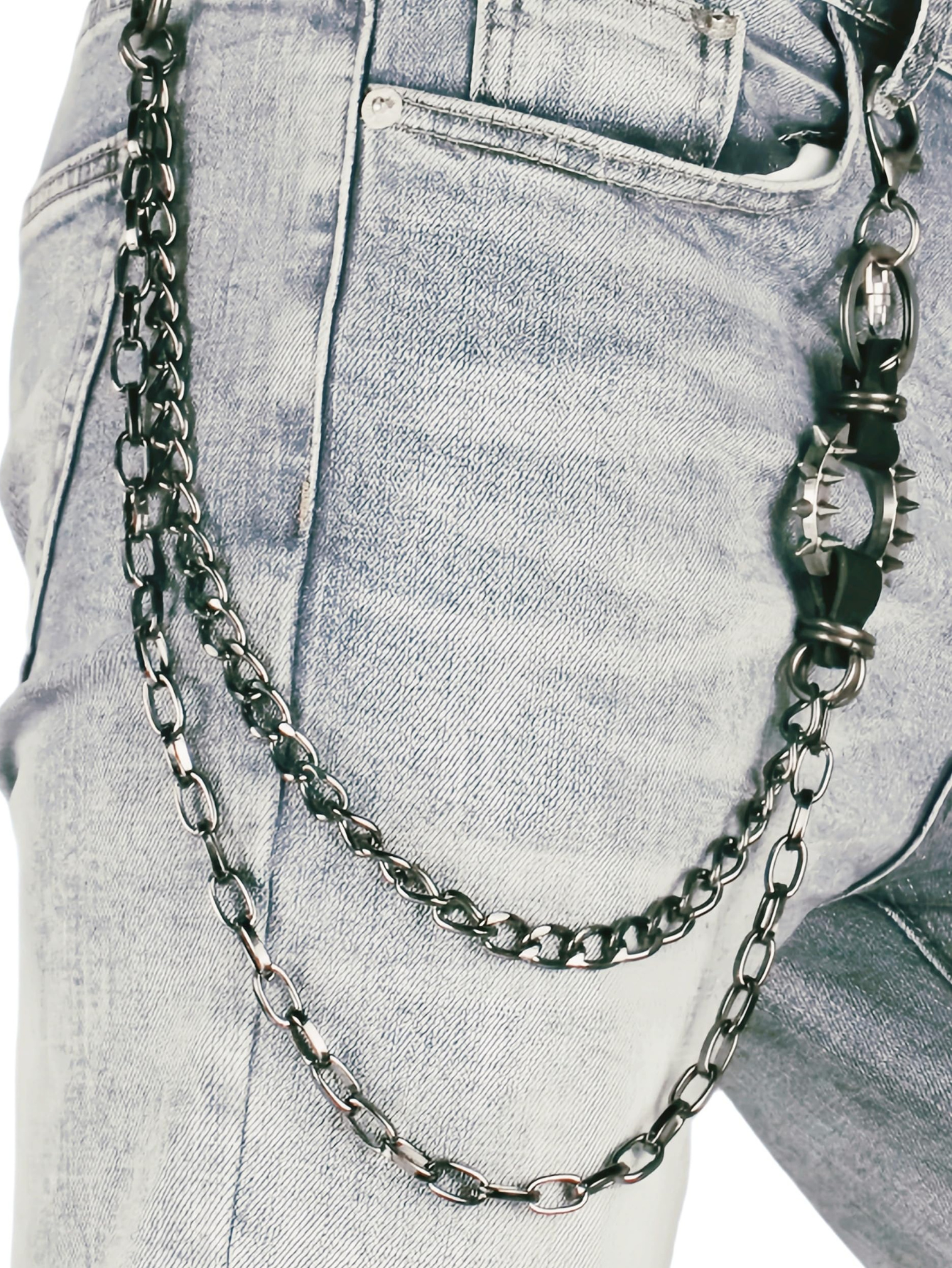 Spiked O Ring Pants Chain