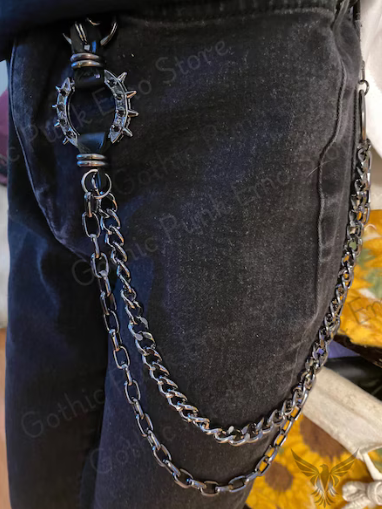 Spiked O Ring Pants Chain