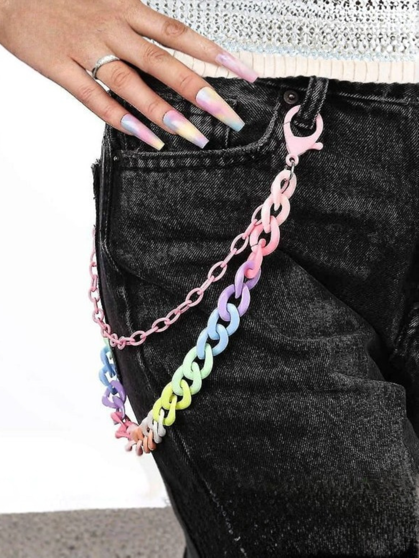 Kandi Hot Pink Pants Chain
