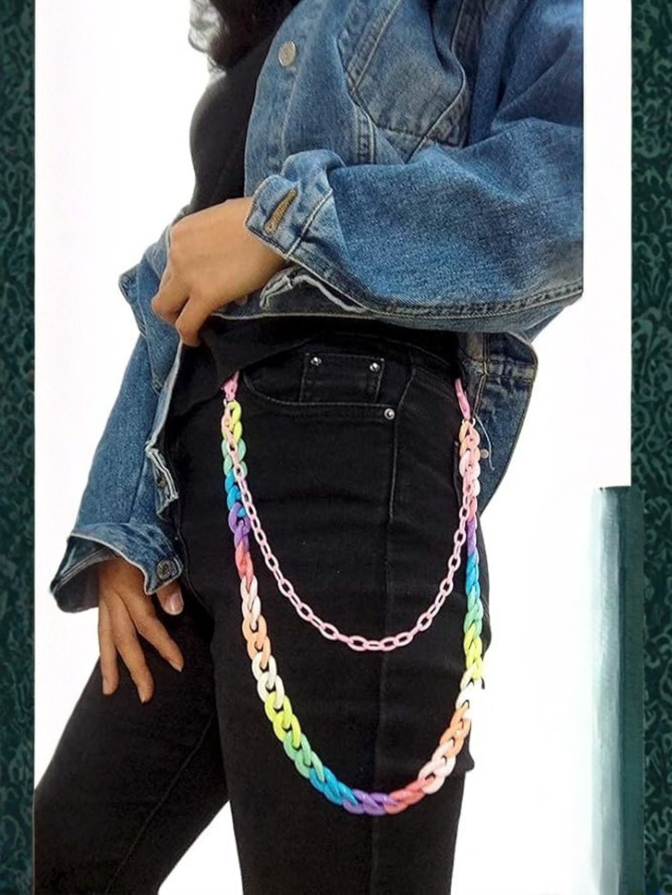 Kandi Hot Pink Pants Chain