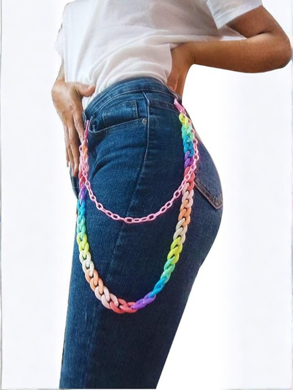 Kandi Hot Pink Pants Chain