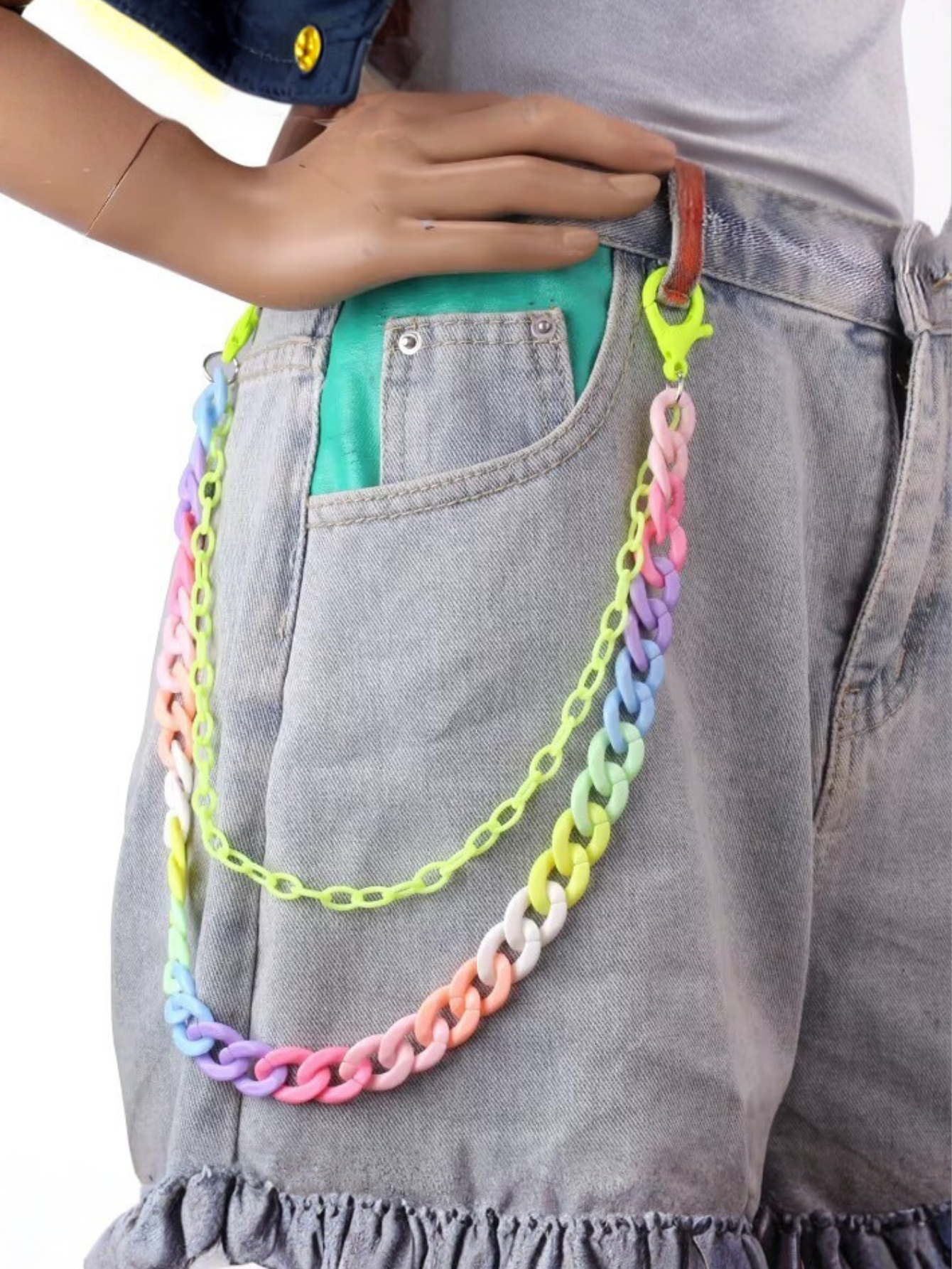 Kandi Hot Pink Pants Chain