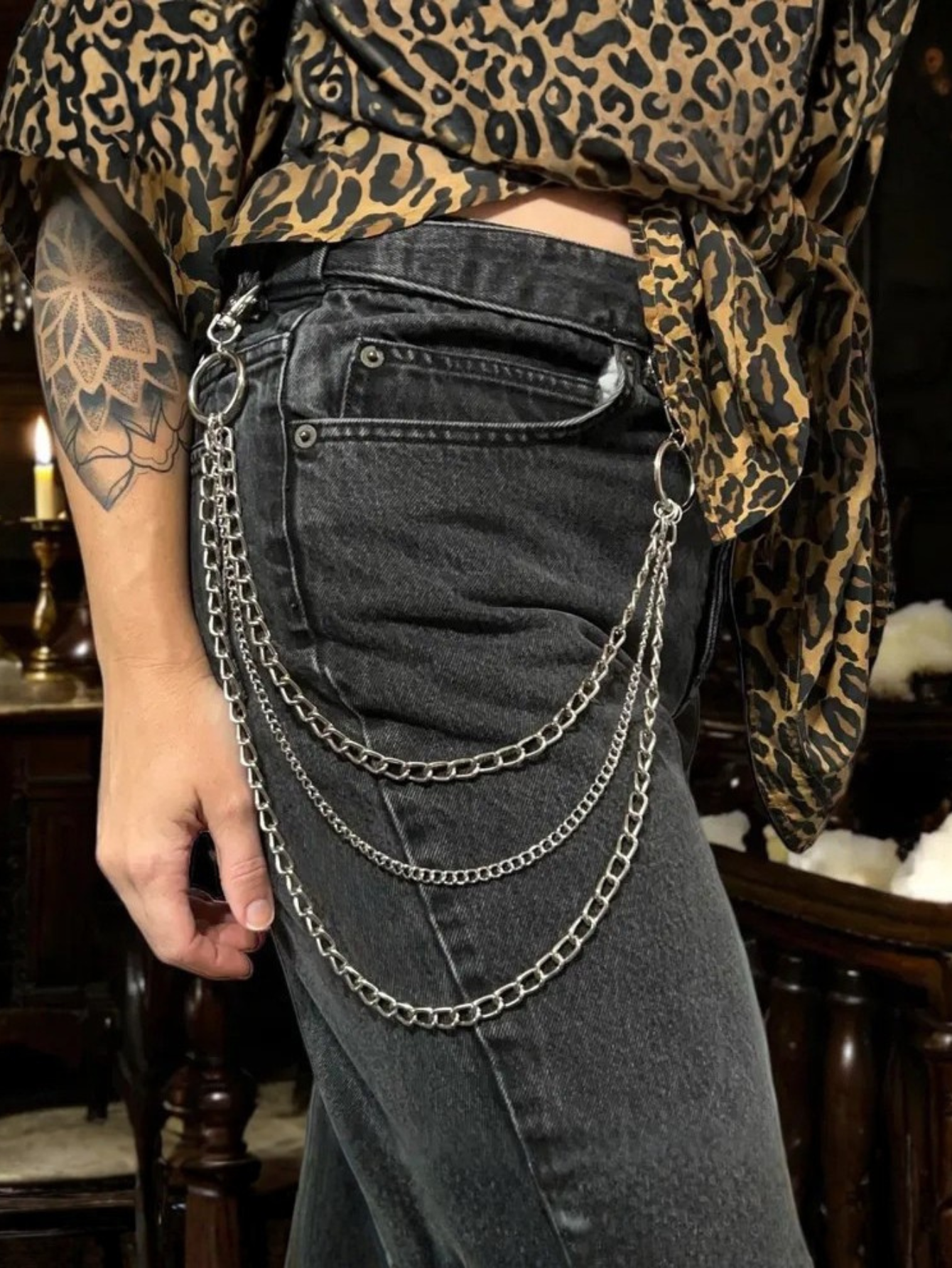 3 Layer O Ring Wallet Chain
