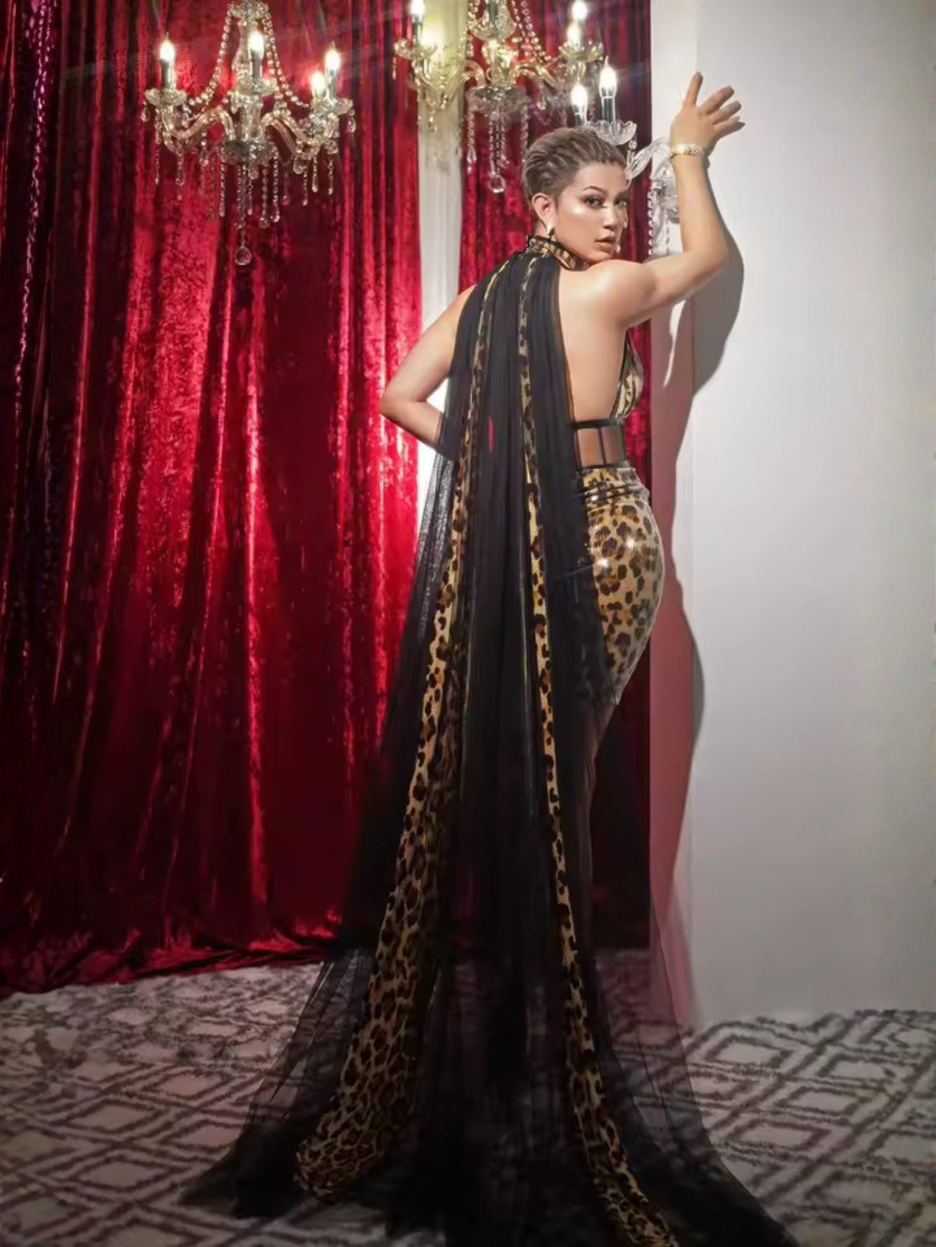 Leopard Drag Queen Sequin Costume