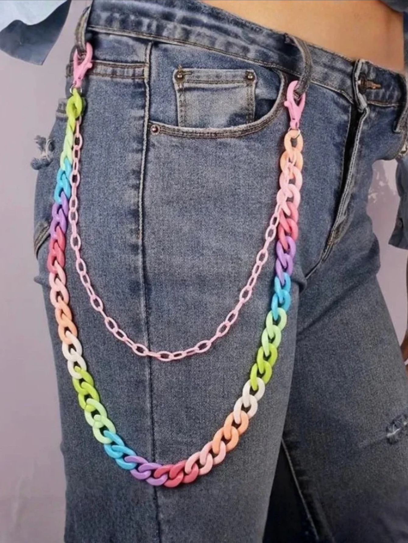 Kandi Hot Pink Pants Chain