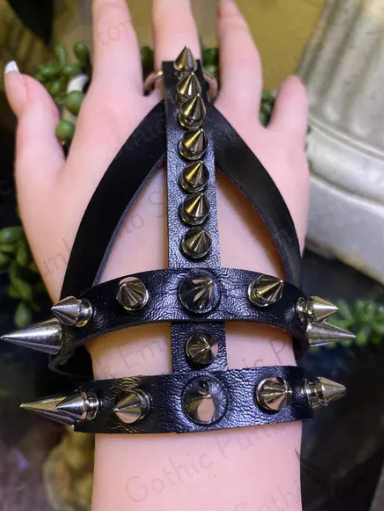 Spiked Faux Geo Bracelet