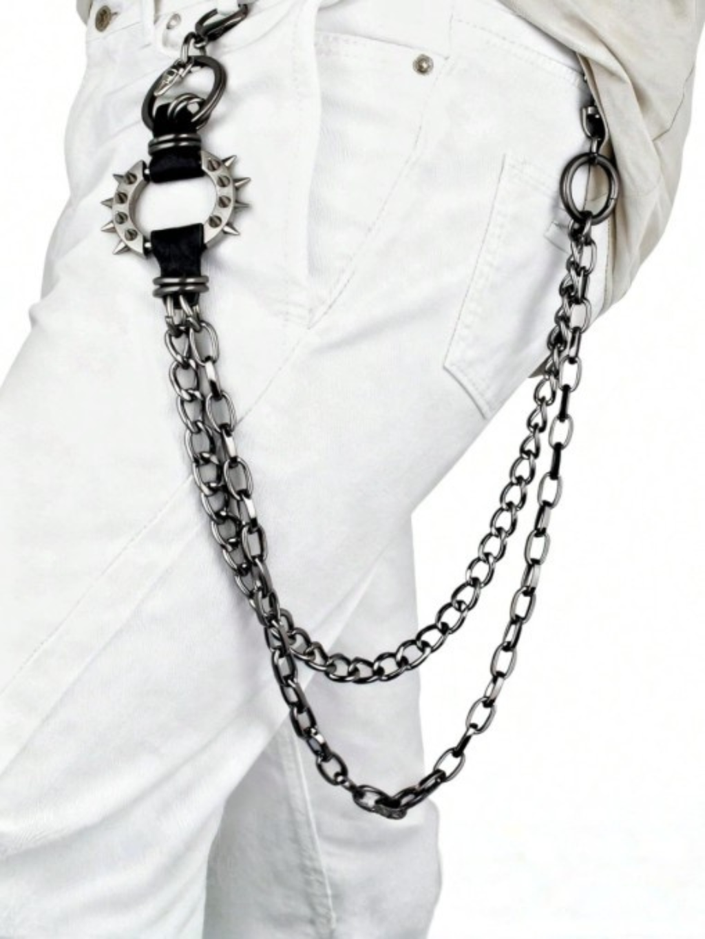 Spiked O Ring Pants Chain