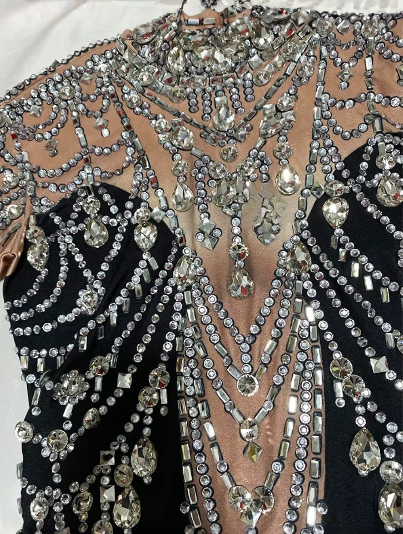 Velvet Black Rhinestone Dress
