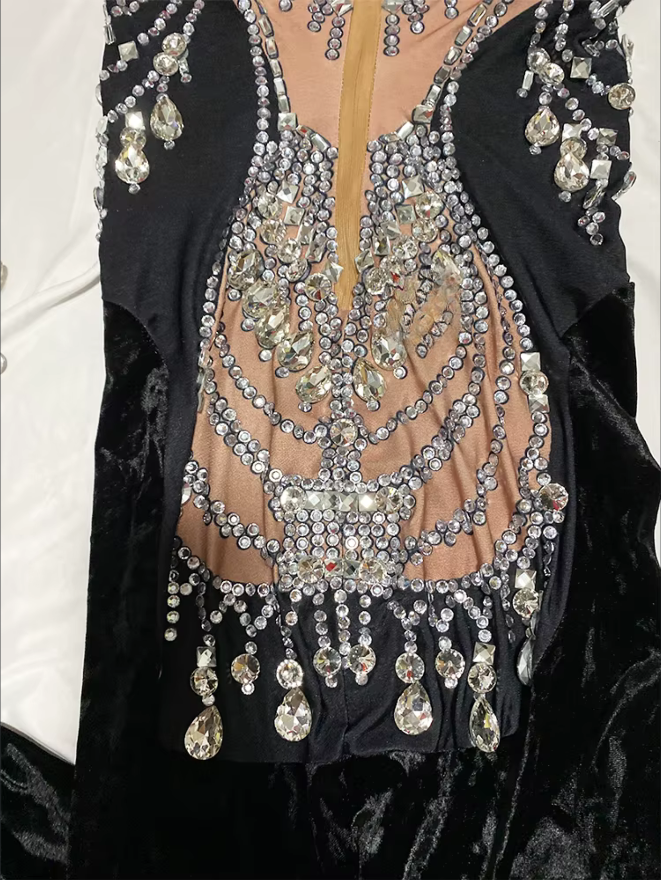 Velvet Black Rhinestone Dress