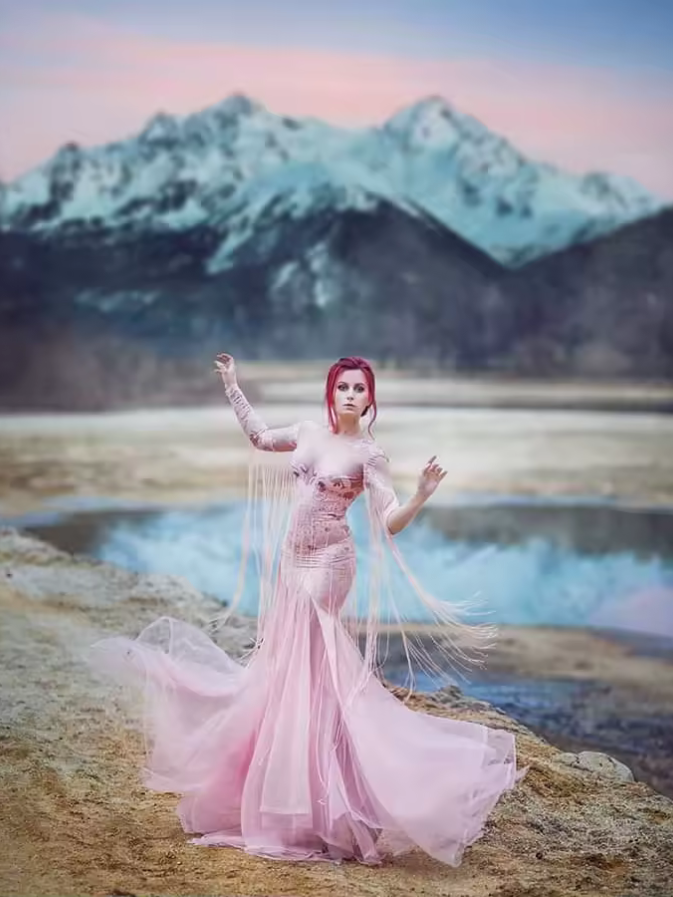Pink Sheer Drag Queen Dress