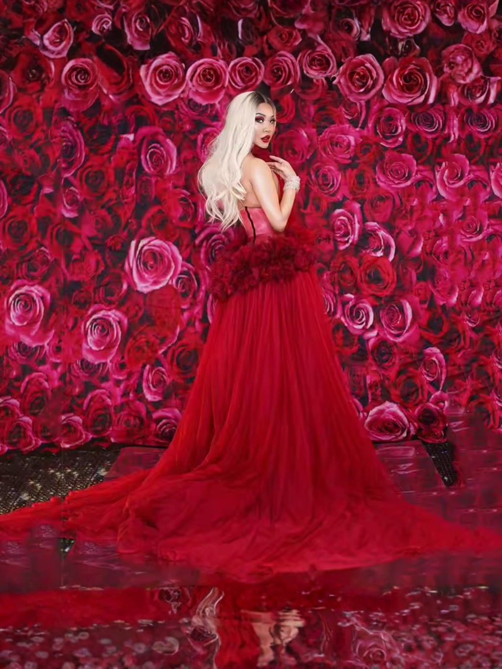 Red Sheer Sex Siren Drag Queen Costume