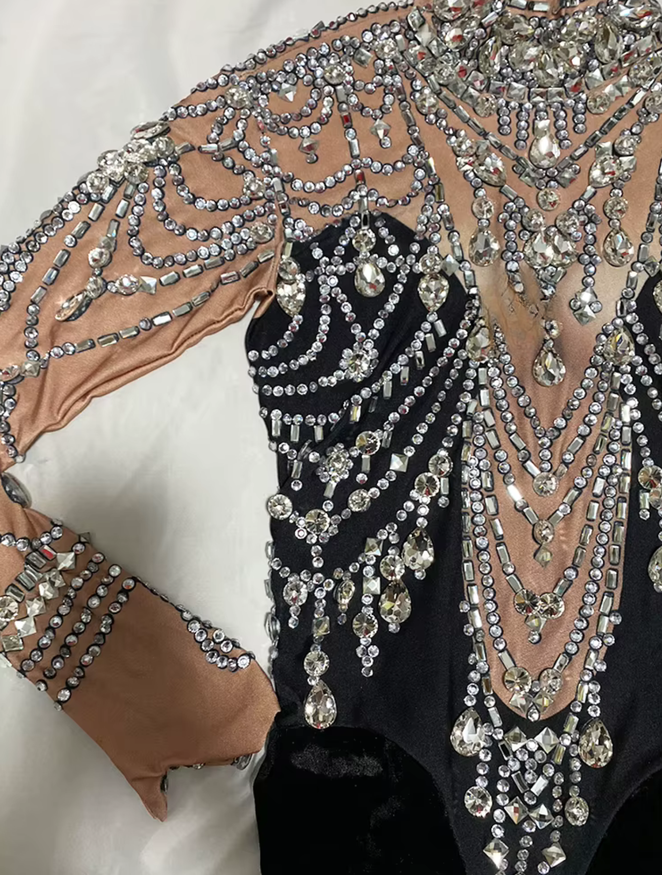 Velvet Black Rhinestone Dress
