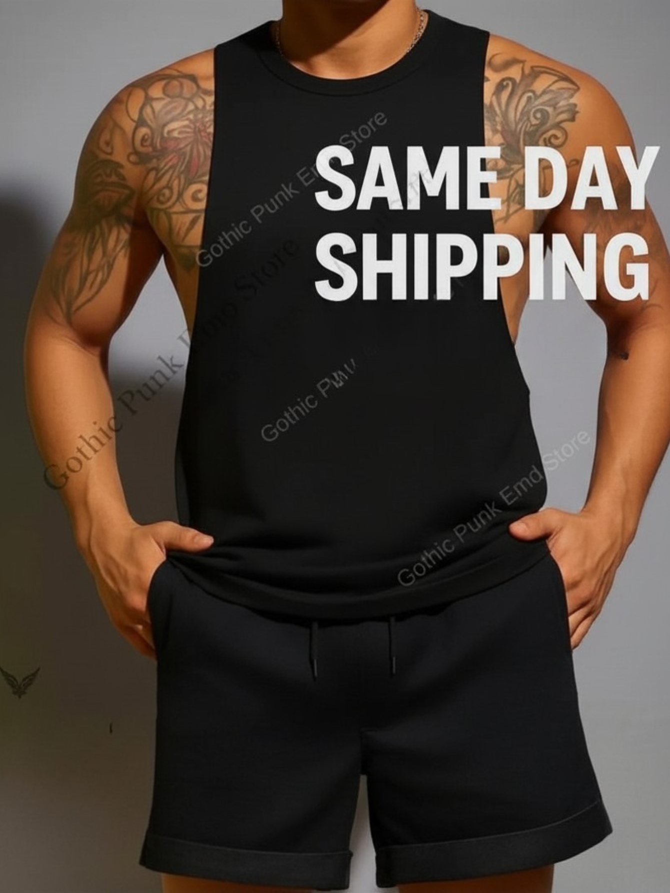 Deep Cut Muscle Tank Top Shirt