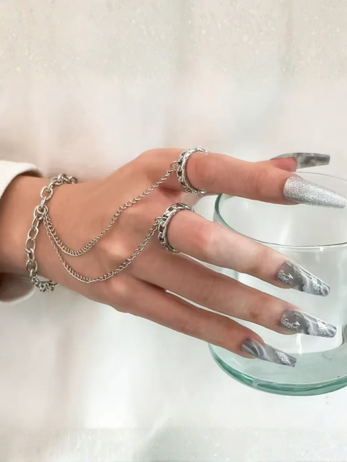 Kurapika Chain Ring Mitten Bracelet