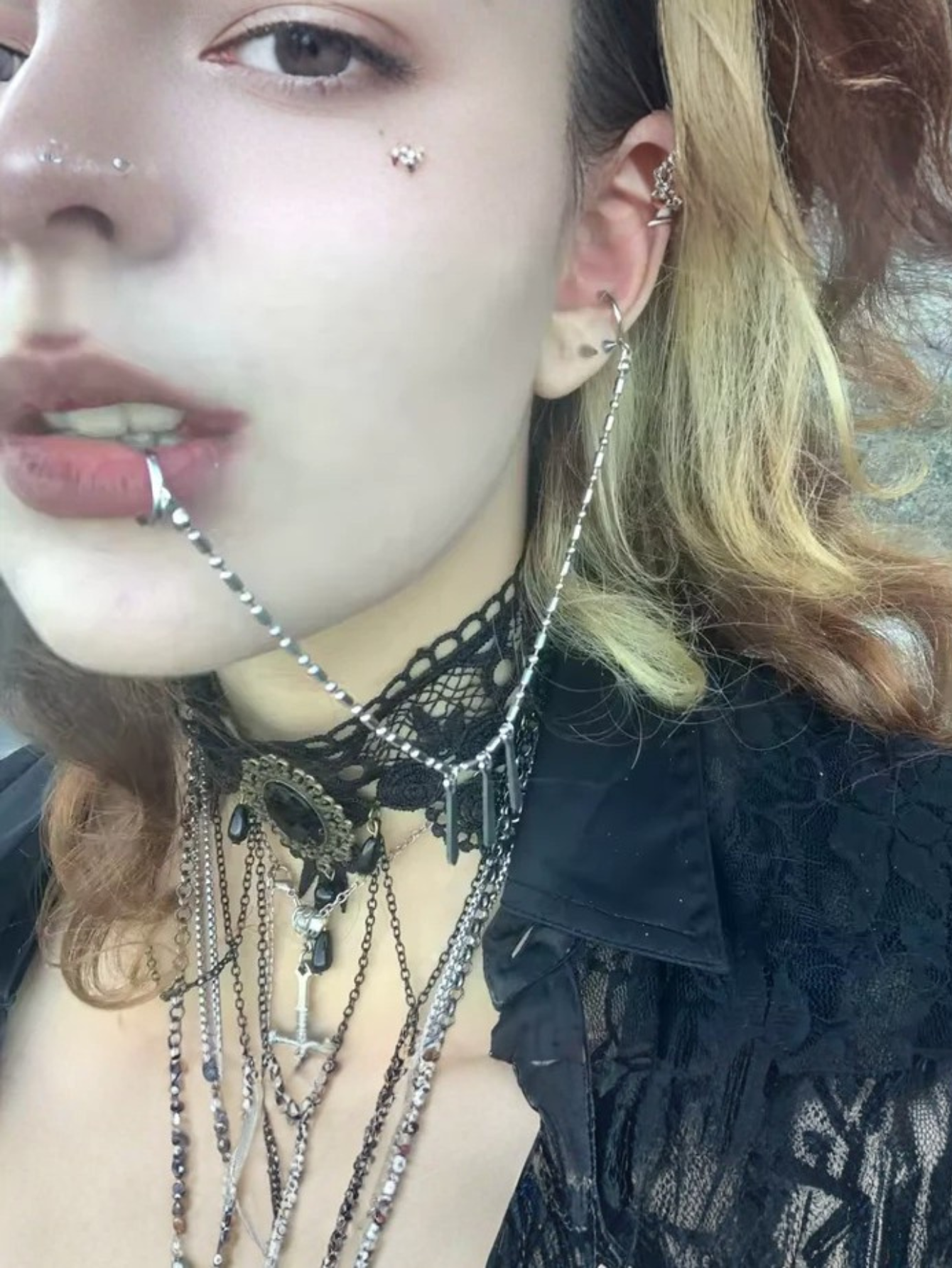 Lip to Ear Chain Anime Cosplay Jewelry 12pc