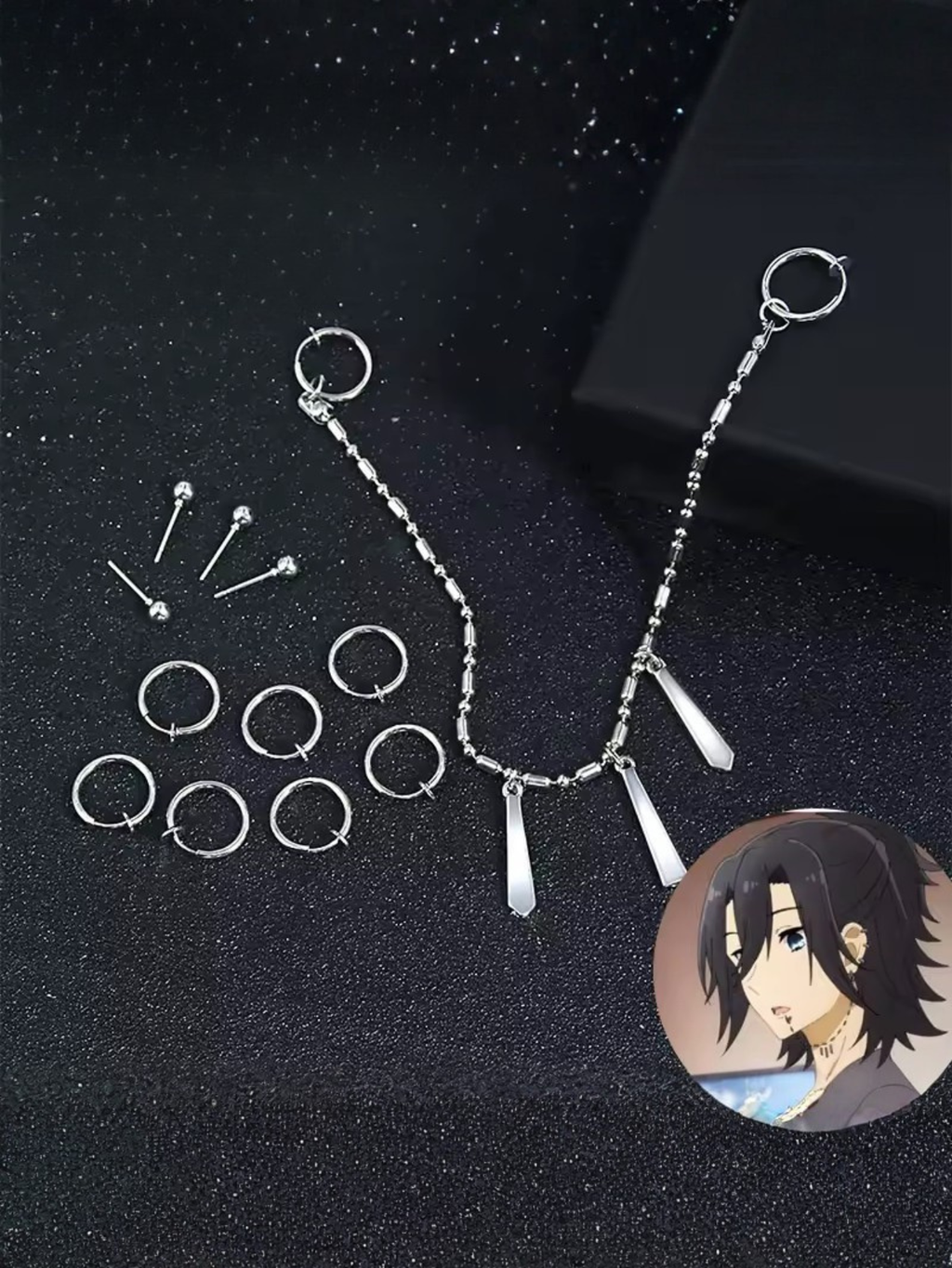 Lip to Ear Chain Anime Cosplay Jewelry 12pc