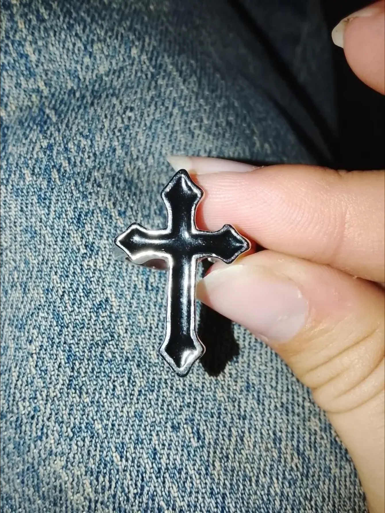 Cross Black Ring