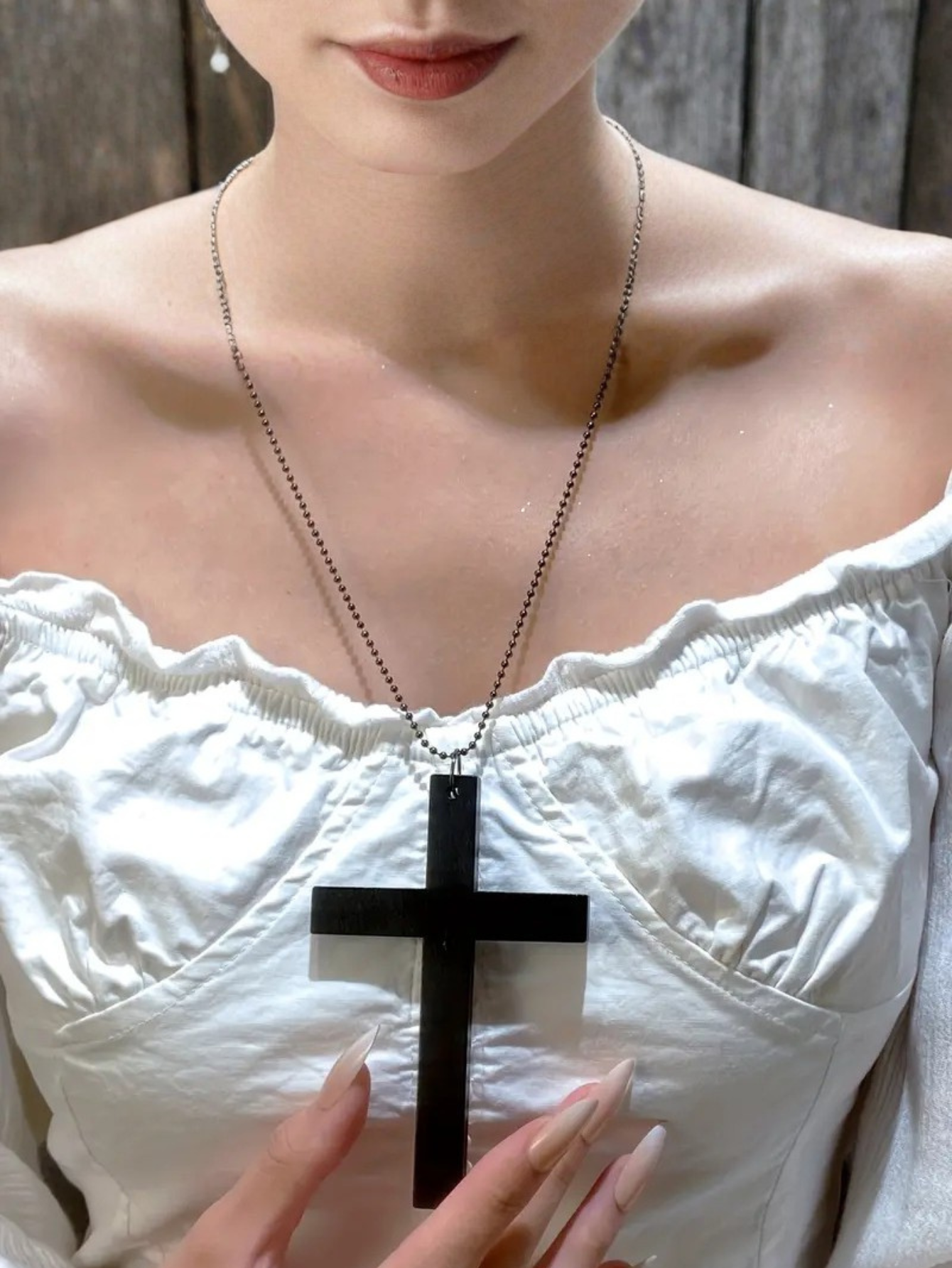 Cross Wooden Necklace