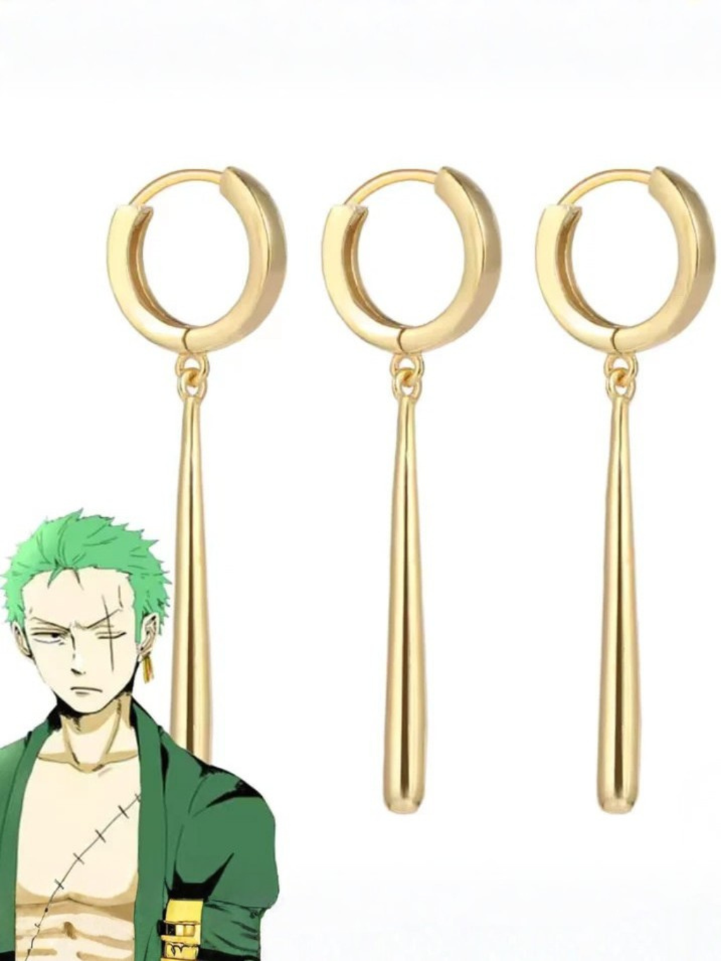 Zoro Gold Anime Cosplay Earrings