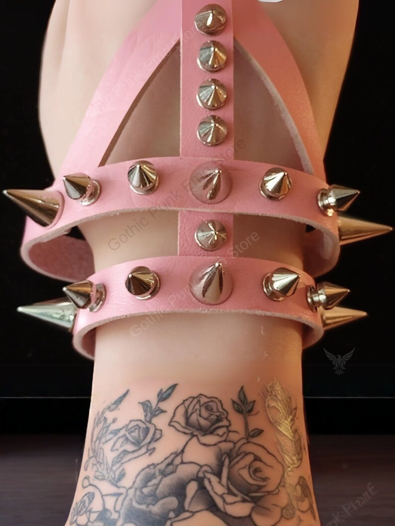 Pink Spiked Emo Bracelet