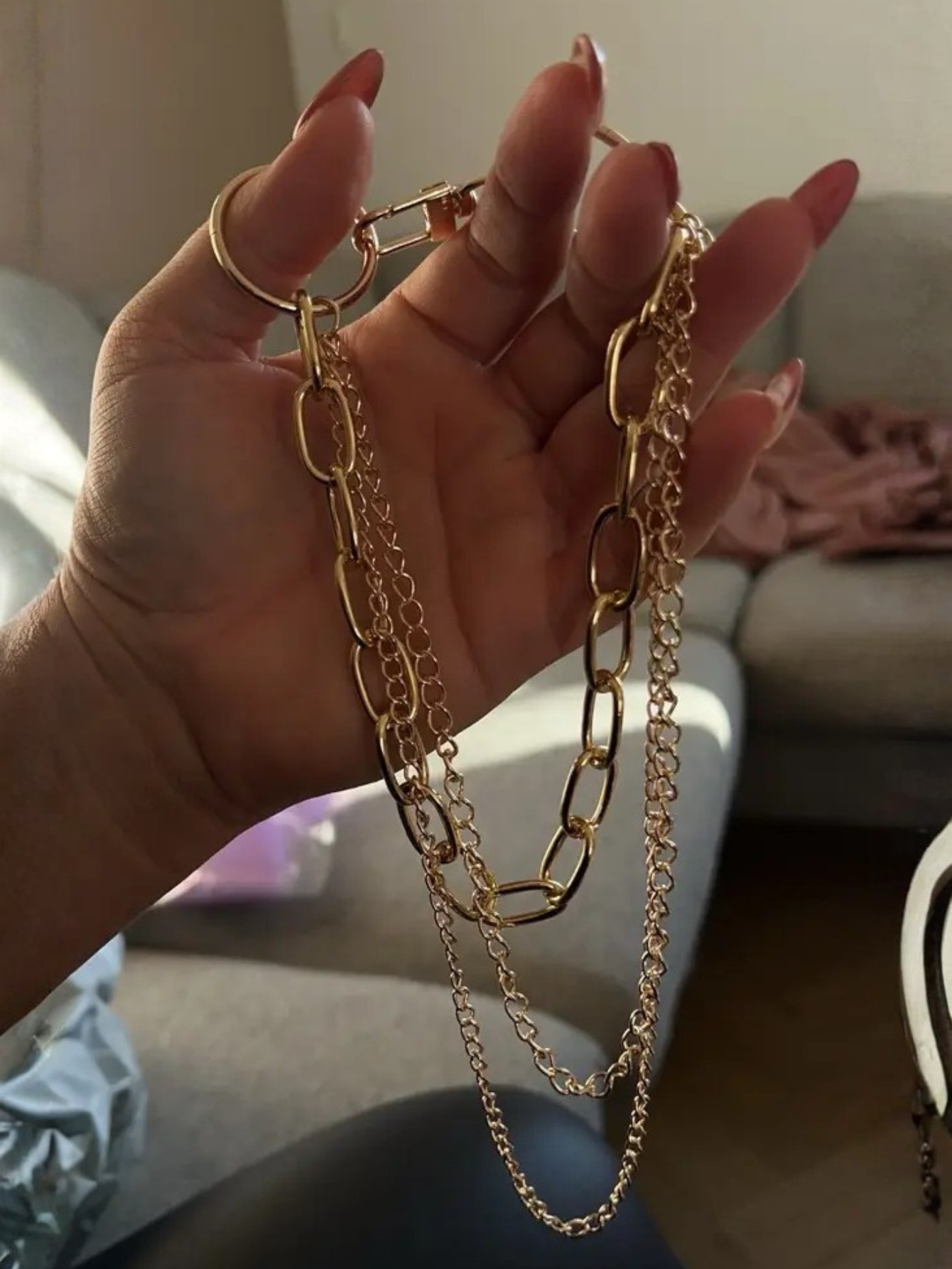 Layered 3 Row Pants Chain