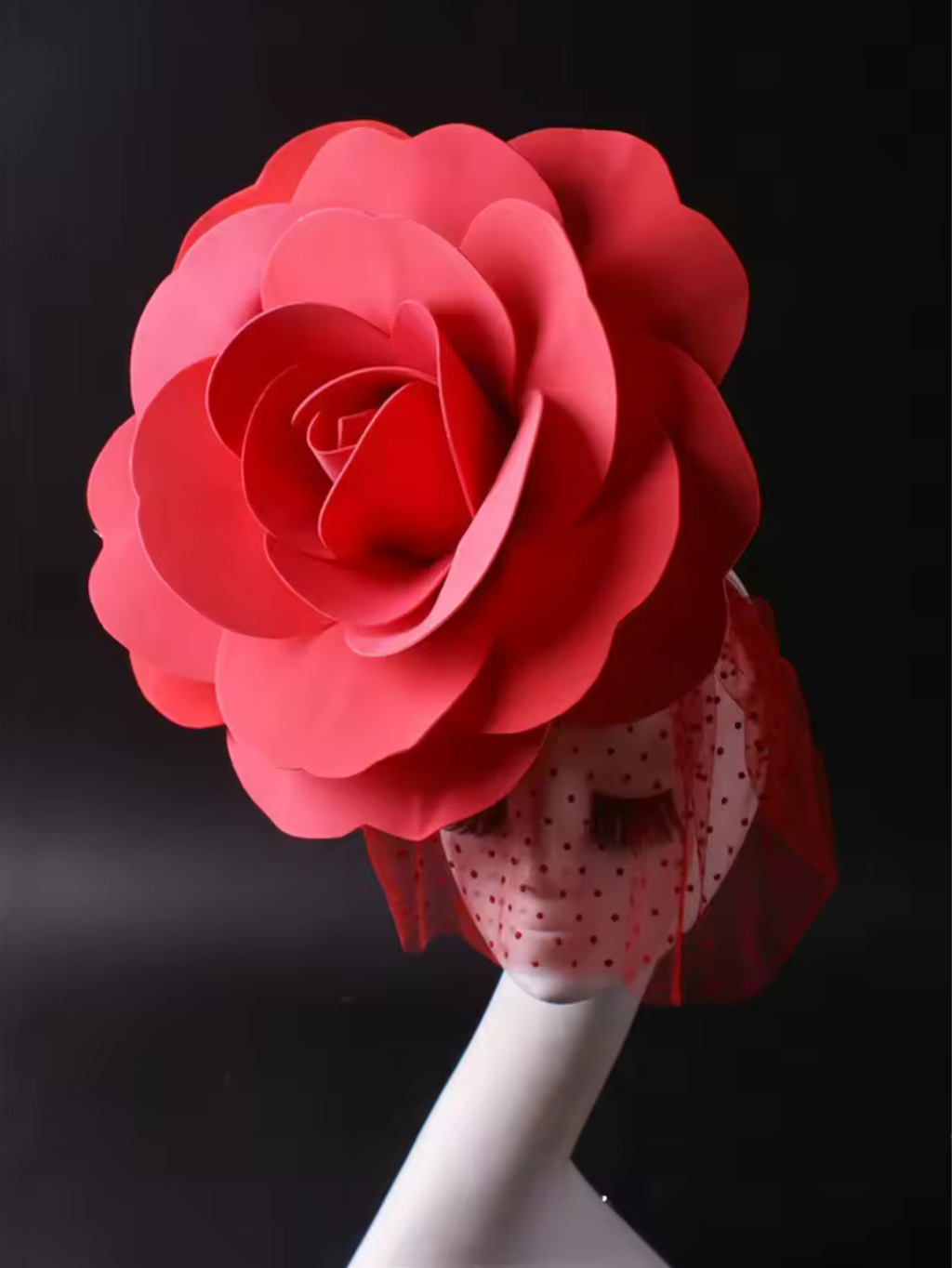 Drag Queen  Flower Hat With Veil