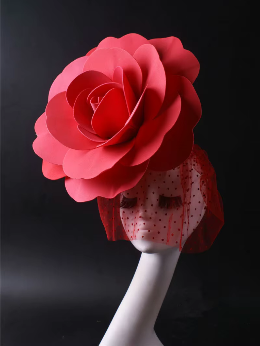 Drag Queen  Flower Hat With Veil