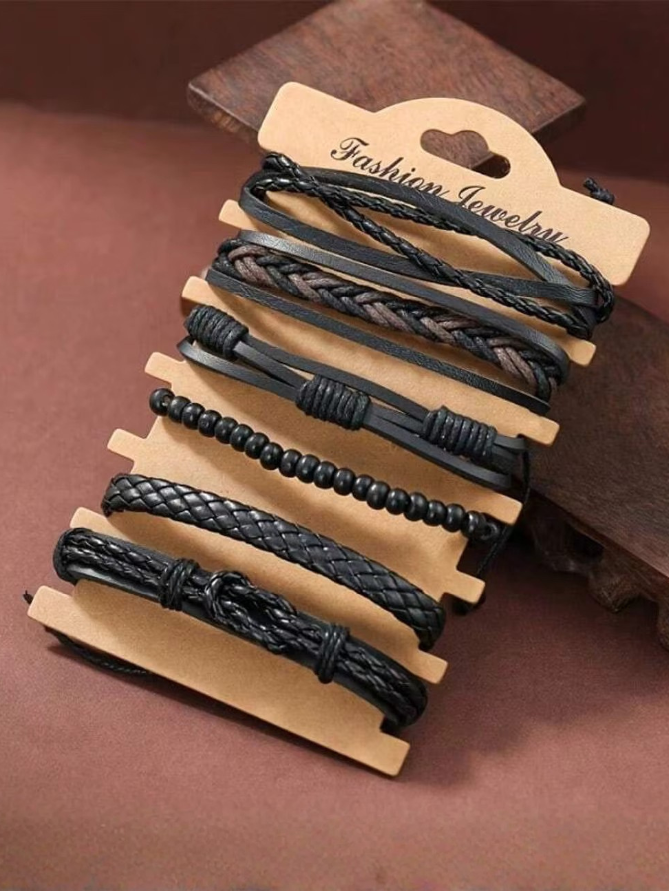 Black Brown Bracelet Set