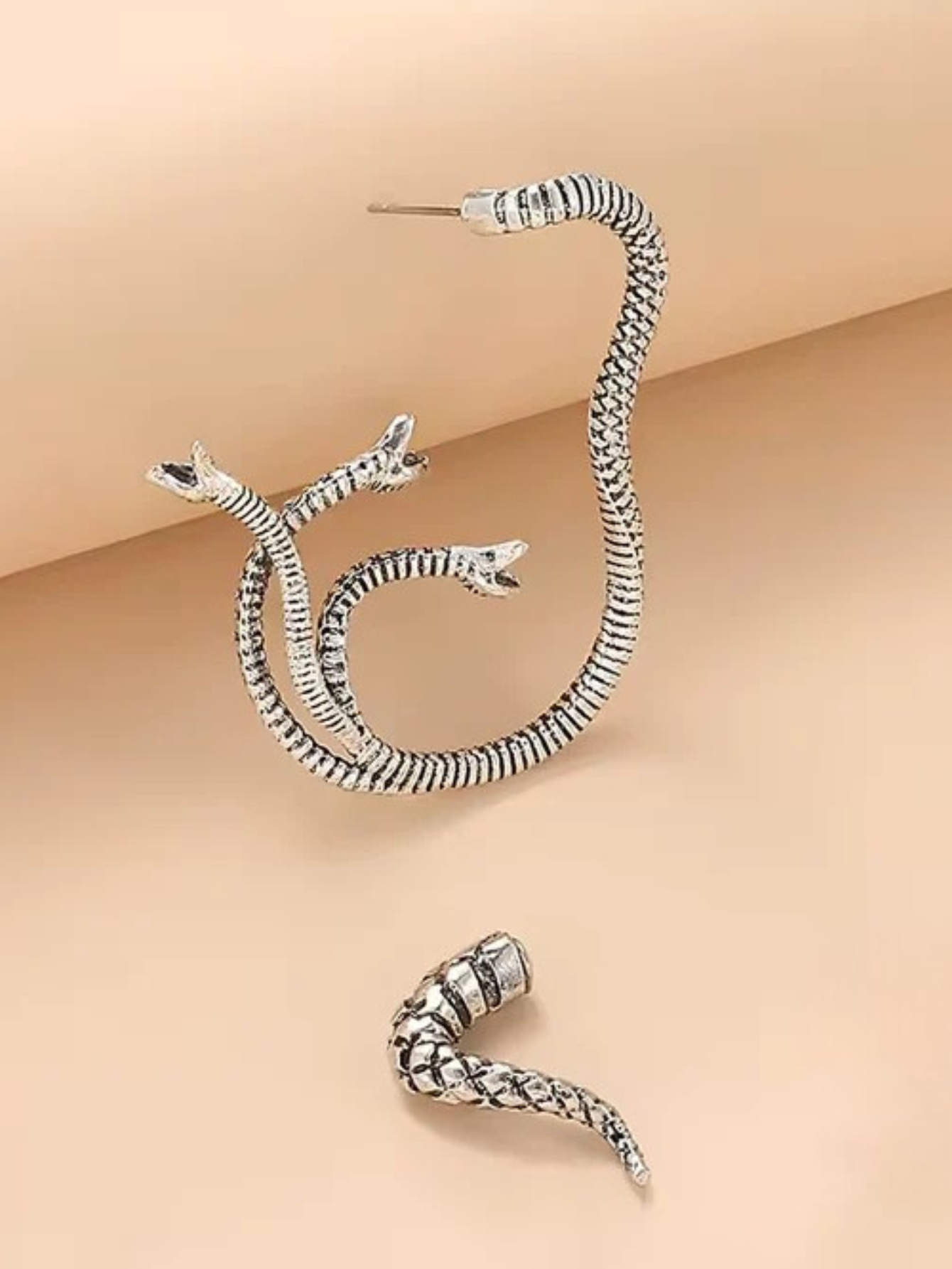 Medusa Snakes Earrings Cuff Wrap