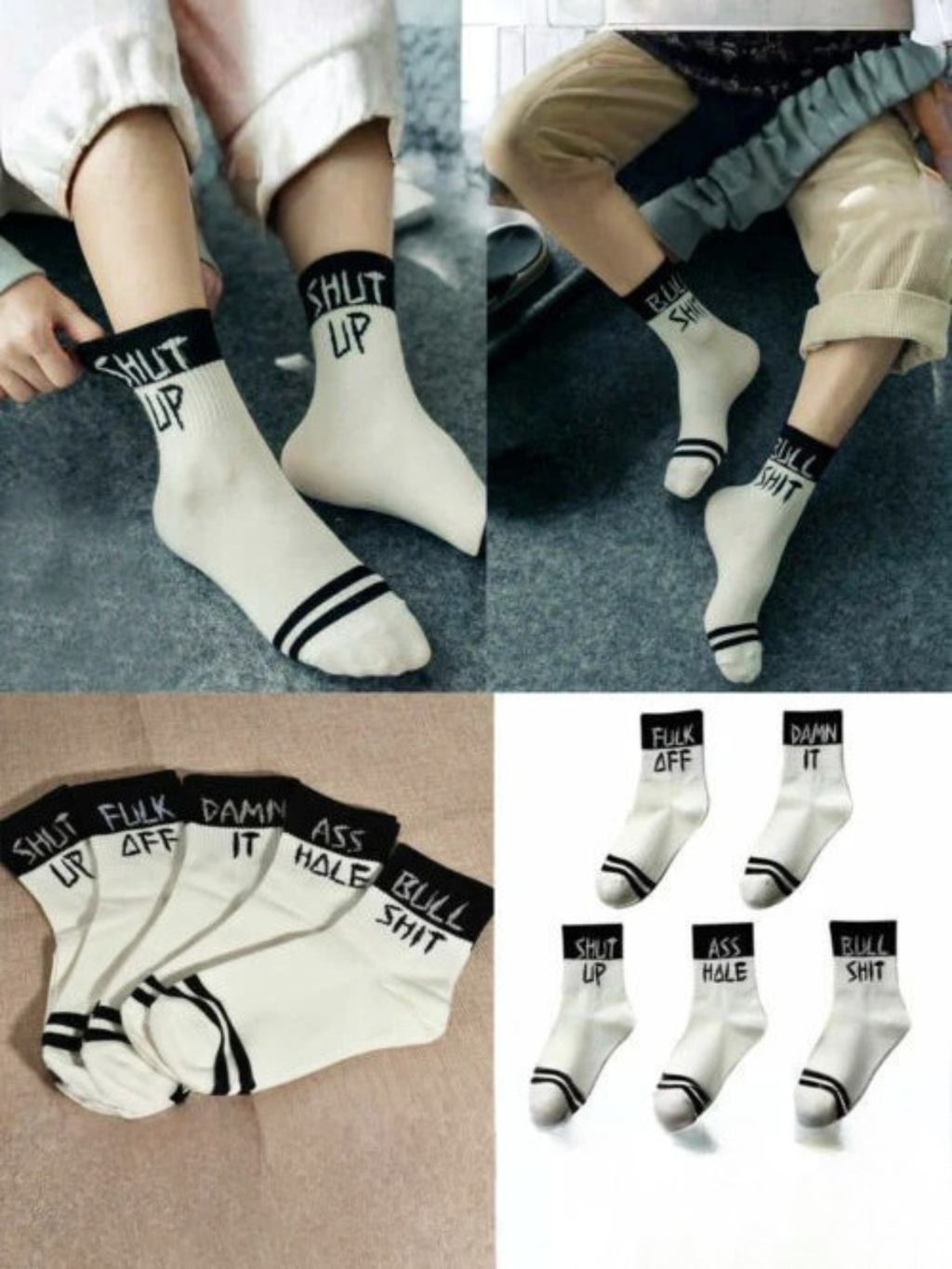 Punk Rock Funny Socks 5pk