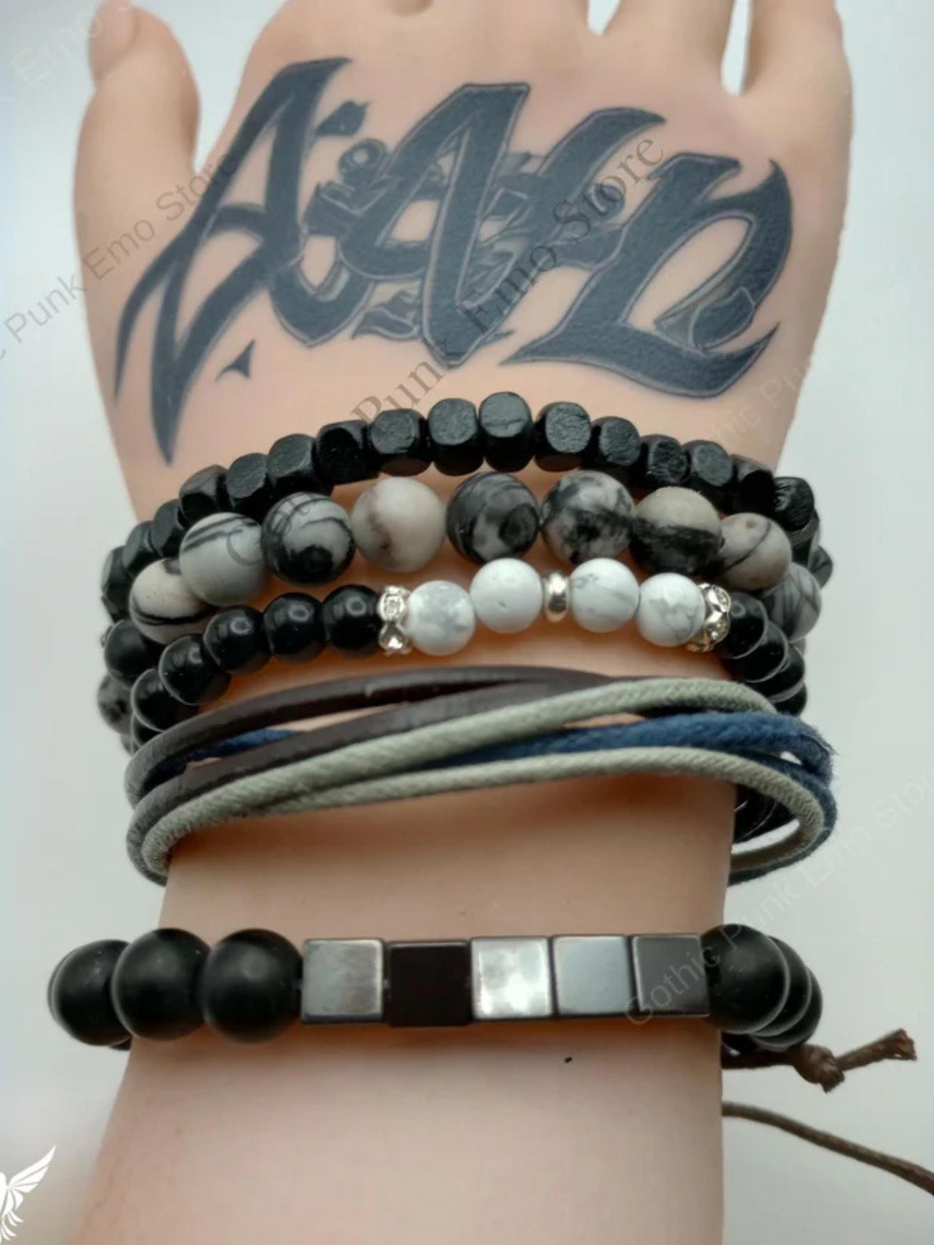 Blue Beaded Bracelet Set