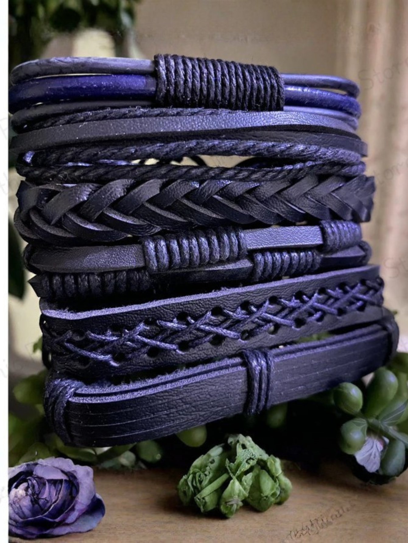 Black Navy-Blue Bracelet Set